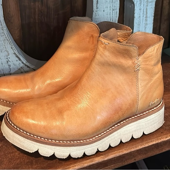 Tan Leather Ankle Boots - Picture 1 of 3